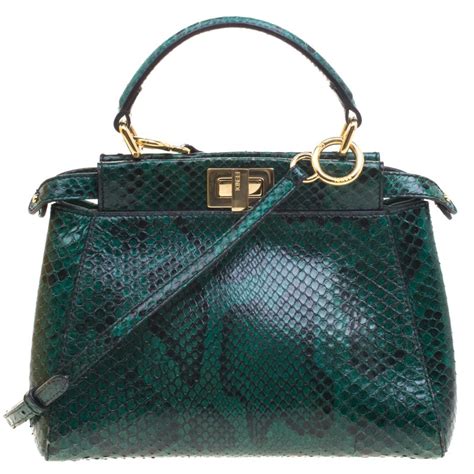 fendi mini peekaboo green python|peekaboo bag.